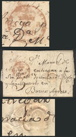 GIBRALTAR: 13/AP/1819 Gibraltar - Buenos Aires: Long Entire Letter With Circular Red Mark With Crown And Date Along A Re - Gibraltar