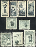 GREAT BRITAIN: COLMAN'S: 9 Old Cinderellas With Very Nice Motifs, All With Printer Imprint: "LEMERCIER'S STAMP", Mint Wi - Otros & Sin Clasificación