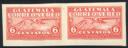 GUATEMALA: Yvert A.6, 1930 Fokker Airplane, IMPERFORATE PAIR (Sc.7b, US$350), Mint Without Gum, VF, Rare! - Guatemala