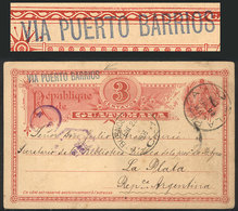 GUATEMALA: 3c. Postal Card Sent From Guatemala To LA PLATA (Argentina) On 3/DE/1903, With Interesting "VIA PUERTO BARRIO - Guatemala