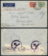 NETHERLANDS: Airmail Cover Sent From Amsterdam To Argentina On 13/JA/1941 Franked With 87½c., And Nazi Censorship On Bac - Autres & Non Classés