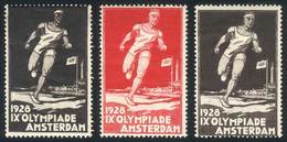 NETHERLANDS: 3 Cinderellas Of 1928, Amsterdam Olympic Games, VF Quality, Rare! - Otros & Sin Clasificación