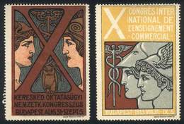 HUNGARY: 2 Cinderellas Of 1913, X Intl. Congress Of Business Education, VF Quality, Handsome, Rare! - Andere & Zonder Classificatie
