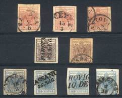 ITALY: Stockbook With Sc.4, 4b, 4f, 5, 5e, 6, 6a (x2), 6c, All Used And In General With Good Margins And Nice Postmarks, - Lombardije-Venetië