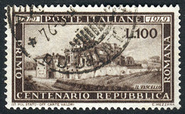 ITALY: Yvert 537, 1949 100L. Repubblica Romana, VF Quality, Catalog Value Euros 125. - Non Classificati