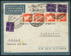 ITALY: Airmail Cover Sent From Bologna To Santiago De Chile On 23/NO/1938 Franked With 10L., Excellent Quality! - Ohne Zuordnung