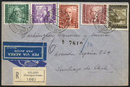 ITALY: Registered Airmail Cover With Spectacular Postage Of 14.50L. (including Sc.409 And C104/5, High Values Of The Pro - Non Classificati