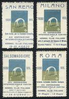 ITALY: 4 Cinderellas Of 1930, DOG Show Of The Italian Kennel Club, VF Quality, Rare! - Unclassified