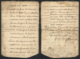 ITALY: Hand-written Document Of The Year 1798, 12 Pages, Interesting! - Unclassified