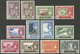 MALAYA - PAHANG: Sc.72/82, 1957/63 Cmpl. Set Of 11 Values + The 10c. Value In 2 VERY DIFFERENT COLORS, MNH, Excellent Qu - Pahang