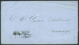 MEXICO: Folded Cover Sent From NAZAS To Durango On 15/JA/1861, VF Quality! - México