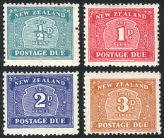 NEW ZEALAND: Sc.J22/J25, 1939 Cmpl. Set Of 4 MNH Values, The Gum Of The Low Values Is A Little Darkened, Fine Quality! - Andere & Zonder Classificatie