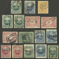 PERU: Sc.21 + Other Values, 16 Stamps With Interesting Cancels, Some Very Scarce, VF General Quality! - Peru