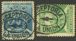 PERU: Sc.142 + 145, Both With "RECEPTORIA - LA UNION" Cancel, VF Quality!" - Perú