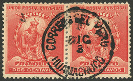PERU: Sc.144, Re-joined Pair With Round "HUAMACHUCO" Datestamp, VF Quality!" - Peru