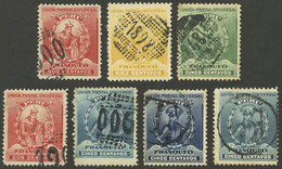PERU: Sc.144 + 145 X3, 7 Stamps With Attractive Cancels, VF Quality! - Perú