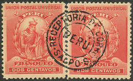 PERU: Sc.144, Re-joined Pair With Complete Cancel Of SALPOS, VF And Rare! - Peru