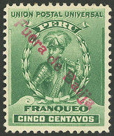 PERU: Sc.146, With Rare Straightline "Fuera De Balija" Cancel In Rose-red, Complete, Excellent Quality!" - Perú