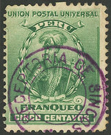 PERU: Sc.146, With Violet "RECEPTORIA DE SINCOS" Cancel, VF Quality!" - Perú