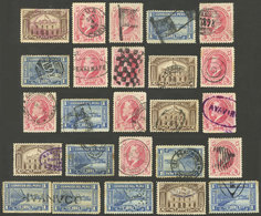 PERU: Sc.154/156, Lot Of Used Stamps, Interesting Cancels, Some Rare, Good Lot For The Specialist! - Peru