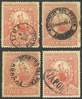 PERU: Sc.158, 4 Used Examples With Nice Cancels! - Perú