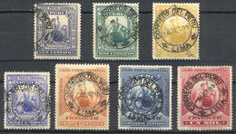 PERU: Sc.134/140, 1895 Liberty, Complete Set Of 7 Values With Postmark Of First Day Of Issue (8/SE/1895), VF Quality. - Peru