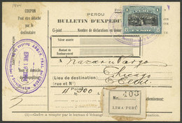 PERU: Dispatch Note For A Parcel Sent From Cuzco To USA On 19/JA/1924 Franked With 1S. (Sc.218), Excellent Quality. Ex-H - Peru