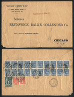 PERU: Commercial Flight Sent By Airmail From IQUITOS To Chicago (USA) On 25/NO/1929, With Spectancular Franking On Back  - Peru