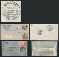 PERU: 2 Airmail Covers Sent To Germany And Argentina In 1937 And 1938, With Nice Postages That Include 35c. And 25c. Sta - Peru