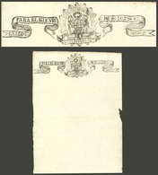 PERU: Revenue-stamped Paper Of The Year 1847, ½ Real, Unused, Fine Quality, Rare! - Peru