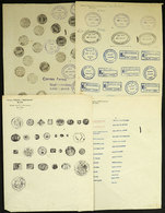 PERU: SAMPLES OF POSTMARKS: 4 Pages With Impressions Of Many Cancels, Some Very Rare, Which In 1936 Were Kept By The Pos - Unclassified