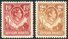 NORTHERN RHODESIA: Sc.29 + 31, 1938 George VI And Wild Animals, The 2 Key Values Of The Set, Never Hinged, Excellent Qua - Northern Rhodesia (...-1963)