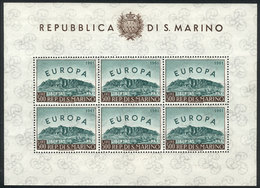 SAN MARINO: Yvert 523, 1961 Topic Europa, S.sheet Of 6, MNH, VF Quality, Catalog Value Euros 228+ - Altri & Non Classificati