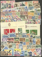 SAN MARINO: Lot Of Stamps, Sets And Souvenir Sheets Of Varied Periods, Used Or Mint Without Gum, Some May Have A Minor D - Andere & Zonder Classificatie