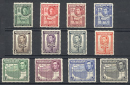 SOMALILAND: Sc.84/95, 1938 Animals And Map, Complete Set Of 12 Mint Values, VF Quality. - Somaliland (Protectoraat ...-1959)