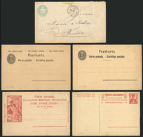 SWITZERLAND: 4 Unused Old Postal Stationeries (one Card Is Double, With Reply Paid) + 1 Cover Of 25c. Sent From Zurich T - Autres & Non Classés