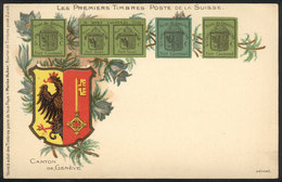 SWITZERLAND: Classic Stamps And Coat Of Arms Of Geneve, Circa 1900, Unused, Excellent Quality! - Genève