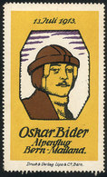 SWITZERLAND: Aviator Oskar Bider, Flight Over The Alps From Bern To Mailand, 13/JUL/1913, VF Quality! - Sonstige & Ohne Zuordnung