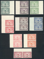 TRANSJORDAN: Yv.209/17, 1947 Opening Of Parliament, Compl. Set Of 9 Values, IMPERFORATE PAIRS, Excellent Quality, Rare! - Jordania