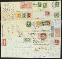 WORLDWIDE: 12 Old Postcards Sent To Italy Or Argentina, From Varied Countries, For Example Saudi Arabia, Albania, Egypt, - Other & Unclassified
