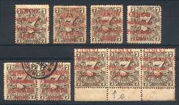 URUGUAY: Yv.87 (Scott 101), Lot With VARIETIES: Double Surcharge One Inverted, Double Surcharge, "1892" Incomplete At Bo - Uruguay