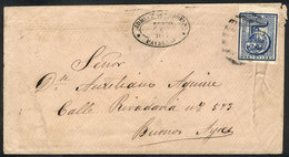 URUGUAY: Cover Franked With 5c. (Sc.30) Sent From PAYSANDÚ To Buenos Aires On 8/SE/1877, Very Fine! - Uruguay