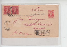 ARGENTINA  1894 - I.P. Raccomandata Con Integrazione Valori - Cartas