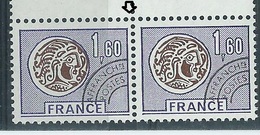 [29] Variété :  Préos N° 144 Monnaie Gauloise Timbre Plus Petit Tenant à Normal  ** - Unused Stamps