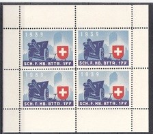 Schweiz Soldatenmarken Artillerie Sch. F. Hb. Bttr. 177 ** 1939 - Vignetten