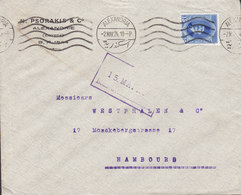 Egypt Egypte N. PSORAKIS & Co., TMS Cds. ALEXANDRIA 1924 Cover Lettre HAMBURG Germany - Cartas & Documentos