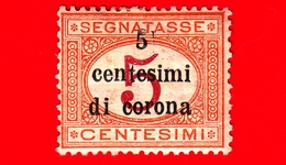 ITALIA - Nuovo - 1919 - Occupazioni - Segnatasse Sovrastampati In Centesimi Di Corona - Cifra Entro Ovale - 5 - Altri & Non Classificati