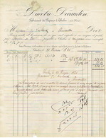 THULIN Facture De 1885 DUCOBU-DECAUDIN Fabricant De Papiers - Verso : Lettre Avec Timbre N°38 Oblitération BOUSSU 1885 - 1883 Léopold II