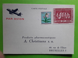 CONGO BELGE Carte Postale Commerciale JUKAVU  Produits Pharmaceutiques  GITALIDE Pré Affranchie 1958 > Bruxelles - Brieven En Documenten