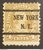 1923, Martha Washington, New York, Preoblitere, Precancel, United States Of America, USA, Used - Voorafgestempeld